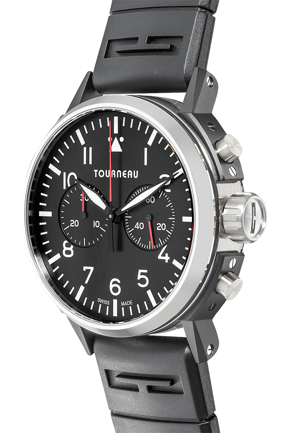 Tourneau TNY 44mm Aviator Chronograph in Stainless Steel and DLC