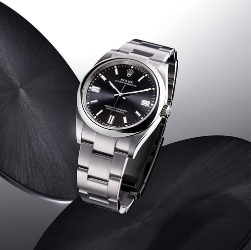 Rolex Oyster Perpetual with a black dial