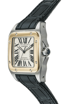Santos 100 Yellow Gold and Stainless Steel Automatic