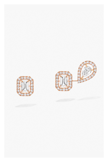 My Twin 1+2 Earrings in Pink Gold