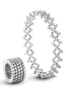 Serafino 5-row Ring Bracelet in White Gold