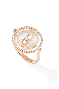 Lucky Move Mother-Of-Pearl Ring in Pink Gold
