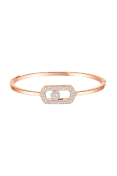 So Move Pav&eacute; Bangle in Pink Gold Size M