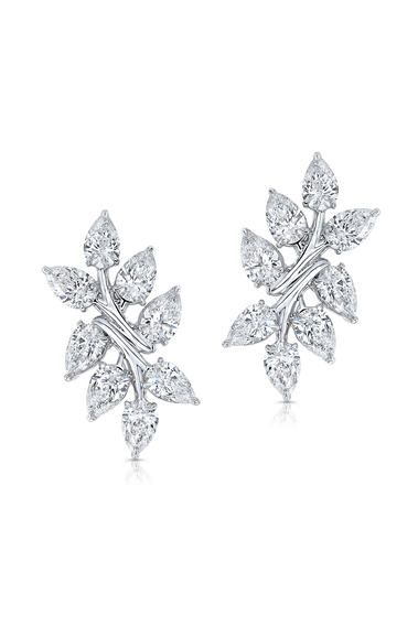 Branch Earrings in White Gold