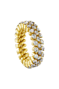 Brevetto 3-row Multi Size Ring in Yellow Gold