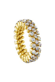 Brevetto 3-row Multi Size Ring in Yellow Gold