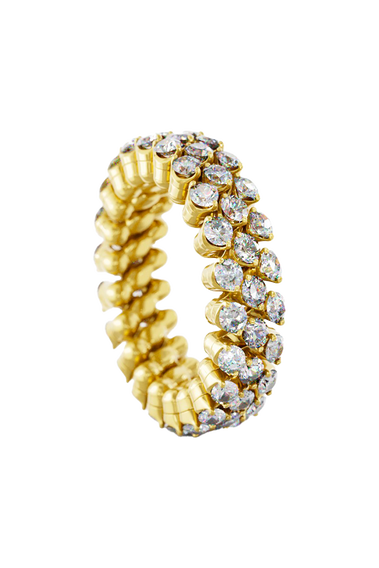 Brevetto 3-row Multi Size Ring in Yellow Gold