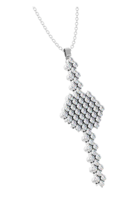 Brevetto 3-row Multi Size Cross Pendant in White Gold