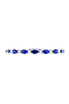Oval Blue Sapphire and Diamond Bracelet