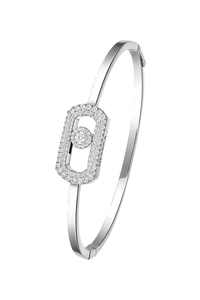 So Move Pavé Bangle in White Gold Size L