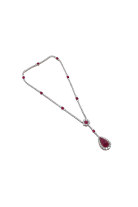 Pear Shape Ruby Pendant Necklace