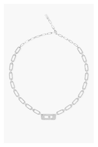 My Move Pavé Chain Necklace in White Gold