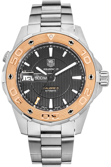 Aquaracer 500M Calibre 5 Rose Gold and Stainless Steel Automatic