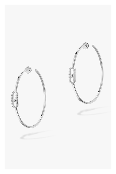 Move Uno GM Hoops in White Gold