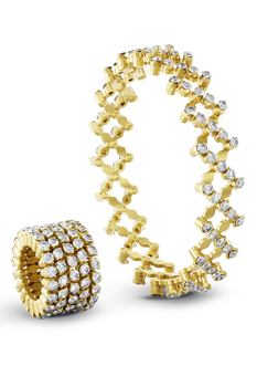 Serafino 5-row Ring Bracelet in Yellow Gold