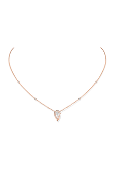 Fiery Pendant 0.10CT in Pink Gold