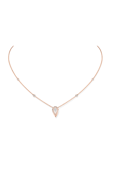 Fiery Pendant 0.10CT in Pink Gold