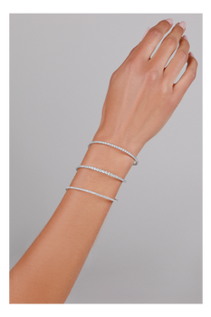 Three Row Coil Brilliant Cut Diamond Bracelet in White Gold