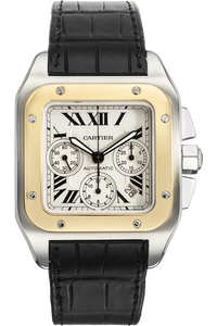 Santos 100 Chronograph Yellow Gold and Stainless Steel Automatic