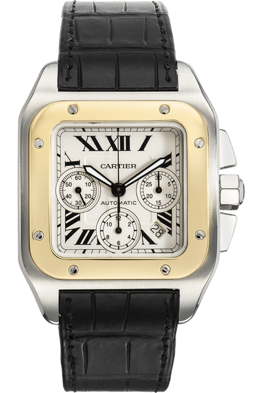 Santos 100 Chronograph Yellow Gold and Stainless Steel Automatic