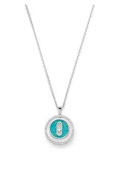 Bucherer Exclusive Lucky Move Amazonite SM Pendant in White Gold