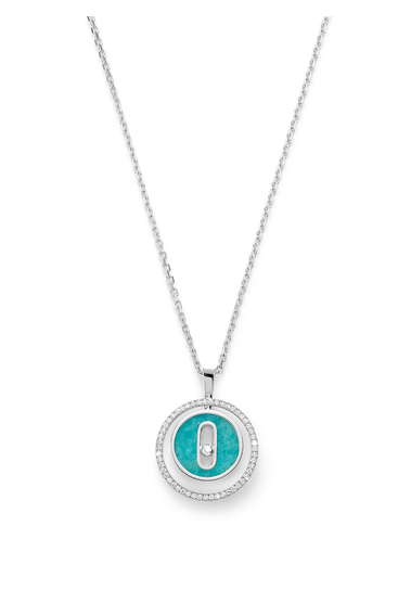 Bucherer Exclusive Lucky Move Amazonite SM Pendant in White Gold