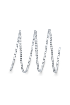 Three Row Coil Brilliant Cut Diamond Bracelet in White Gold