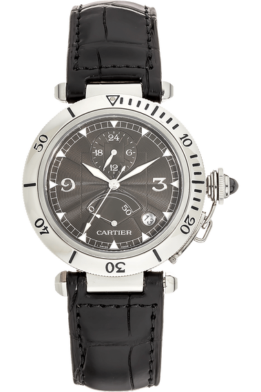 Pre Owned Cartier Pasha GMT Power Reserve Stainless Steel Automatic