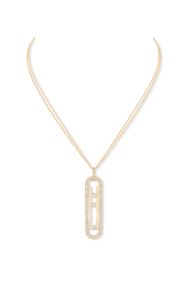 Move 10th Long Pendant in Yellow Gold