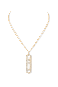 Yellow gold diamond long necklace Move 10Th