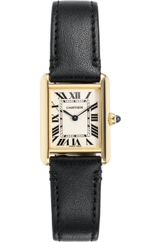 Cartier tank louis black strap top