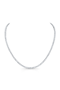 Diamond Line Necklace in White Gold