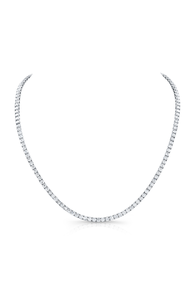 Diamond Line Necklace in White Gold