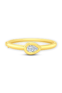 Pear Cut Diamond Bezel Bangle in Yellow Gold