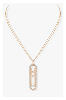 Move 10th Long Pendant in Pink Gold