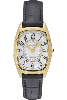 Ladies Gold Tone Crystal MOP Dial Strap