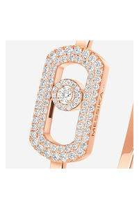 So Move Pavé Bangle in Pink Gold Size M
