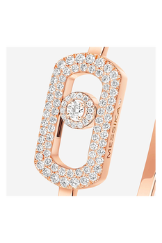 So Move Pav&eacute; Bangle in Pink Gold Size M