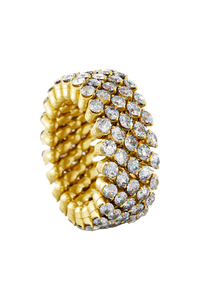Brevetto 5-row Multi Size Ring in Yellow Gold