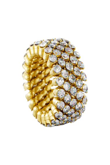 Brevetto 5-row Multi Size Ring in Yellow Gold