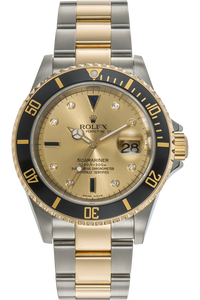 Submariner Swiss Made Dial No Lug Holes Yellow Gold and Stainless Steel Automatic