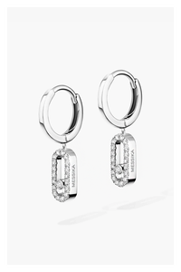 Move Uno Hoops in White Gold