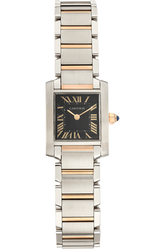 Tank Francaise Rose Gold and Stainless Steel Quartz
