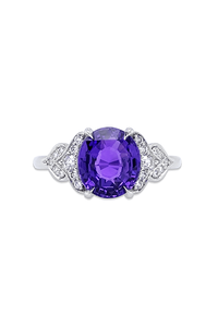 Oval Cut Purple Sapphire Ring