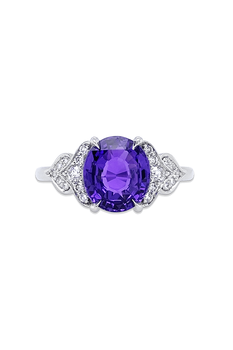 Oval Cut Purple Sapphire Ring