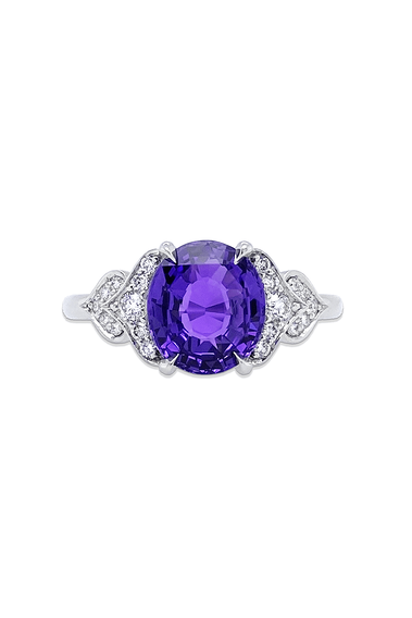 Oval Cut Purple Sapphire Ring