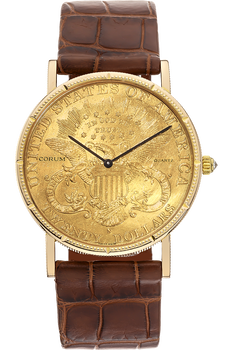Twenty Dollar Coin Yellow Gold Quartz