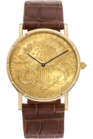 Twenty Dollar Coin Yellow Gold Quartz
