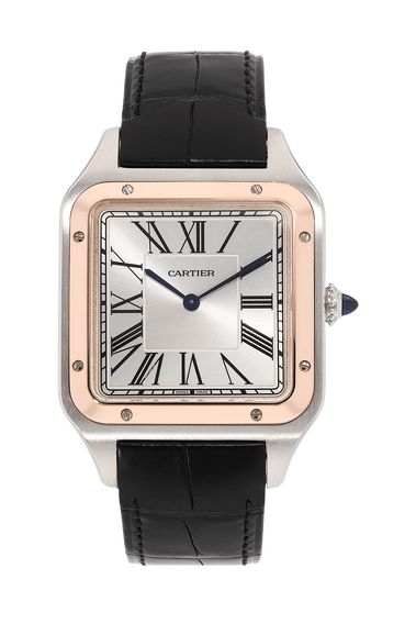 Santos Dumont Rose Gold and Stainless Steel Manual