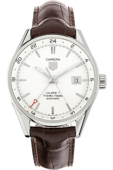 Carrera Calibre 7 Twin Time Stainless Steel Automatic